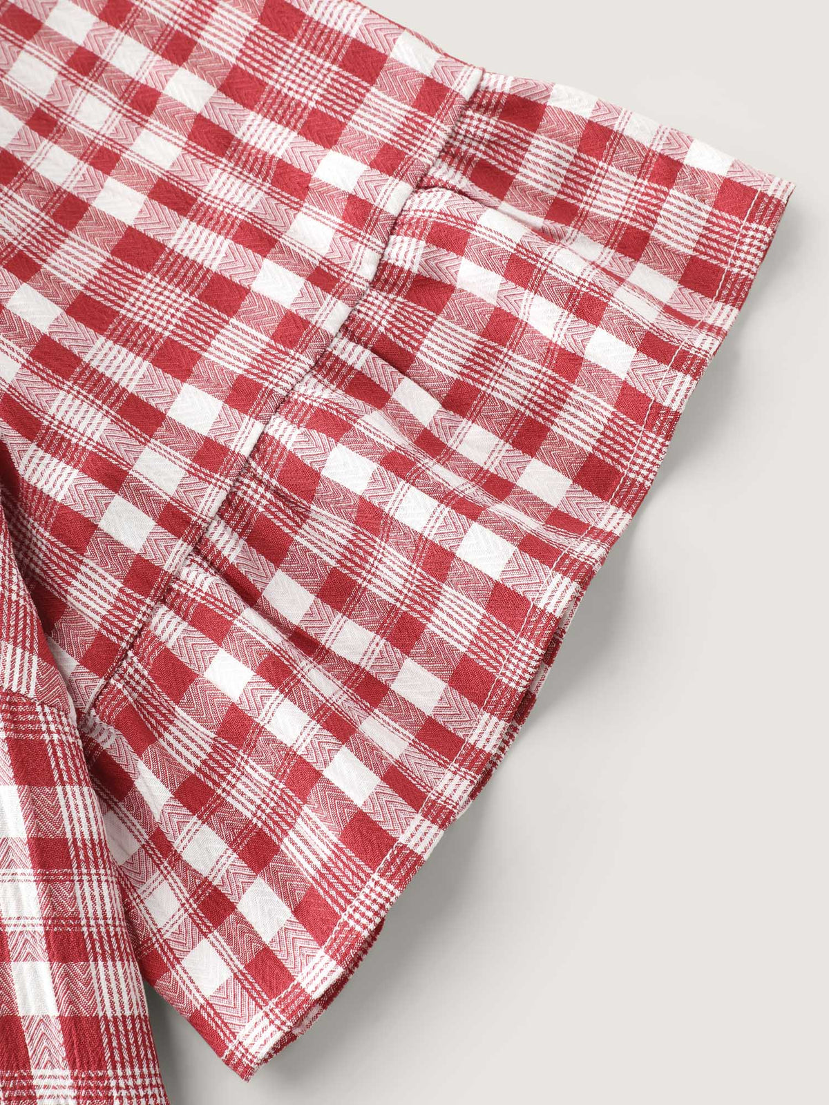 Sweet Gingham Print Ruffled Blouse