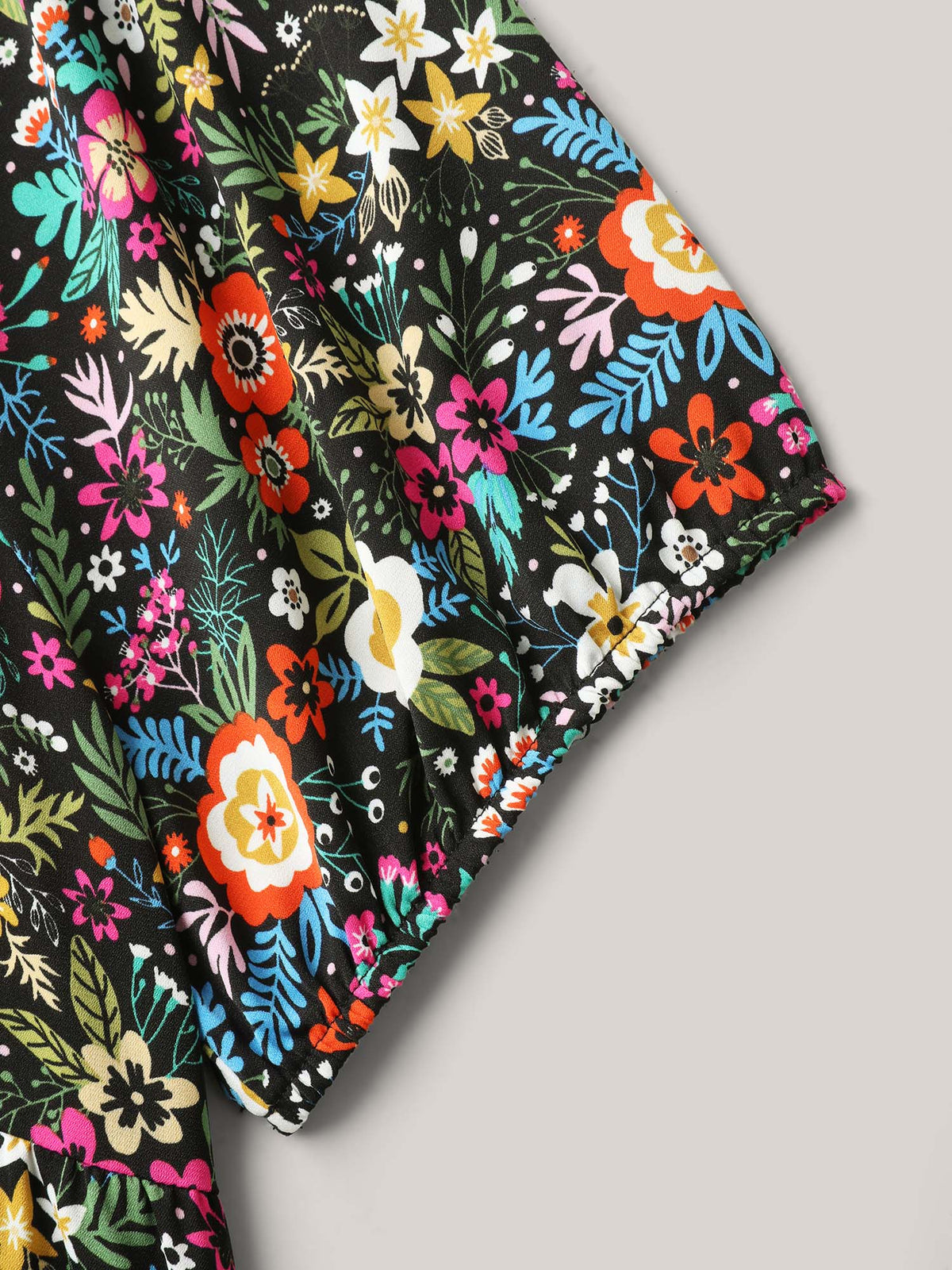 Floral Square Neck Fit and Flare Blouse