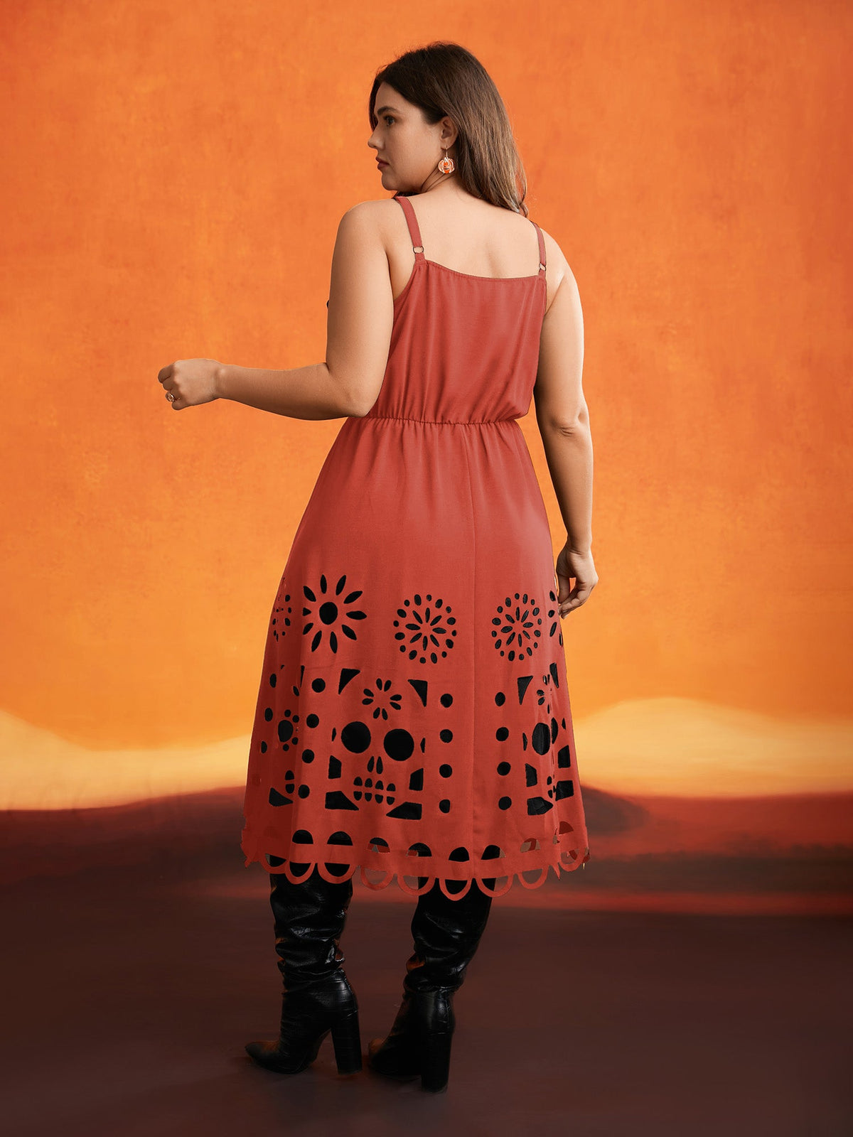 Skull Burnout Cami Midi Dress