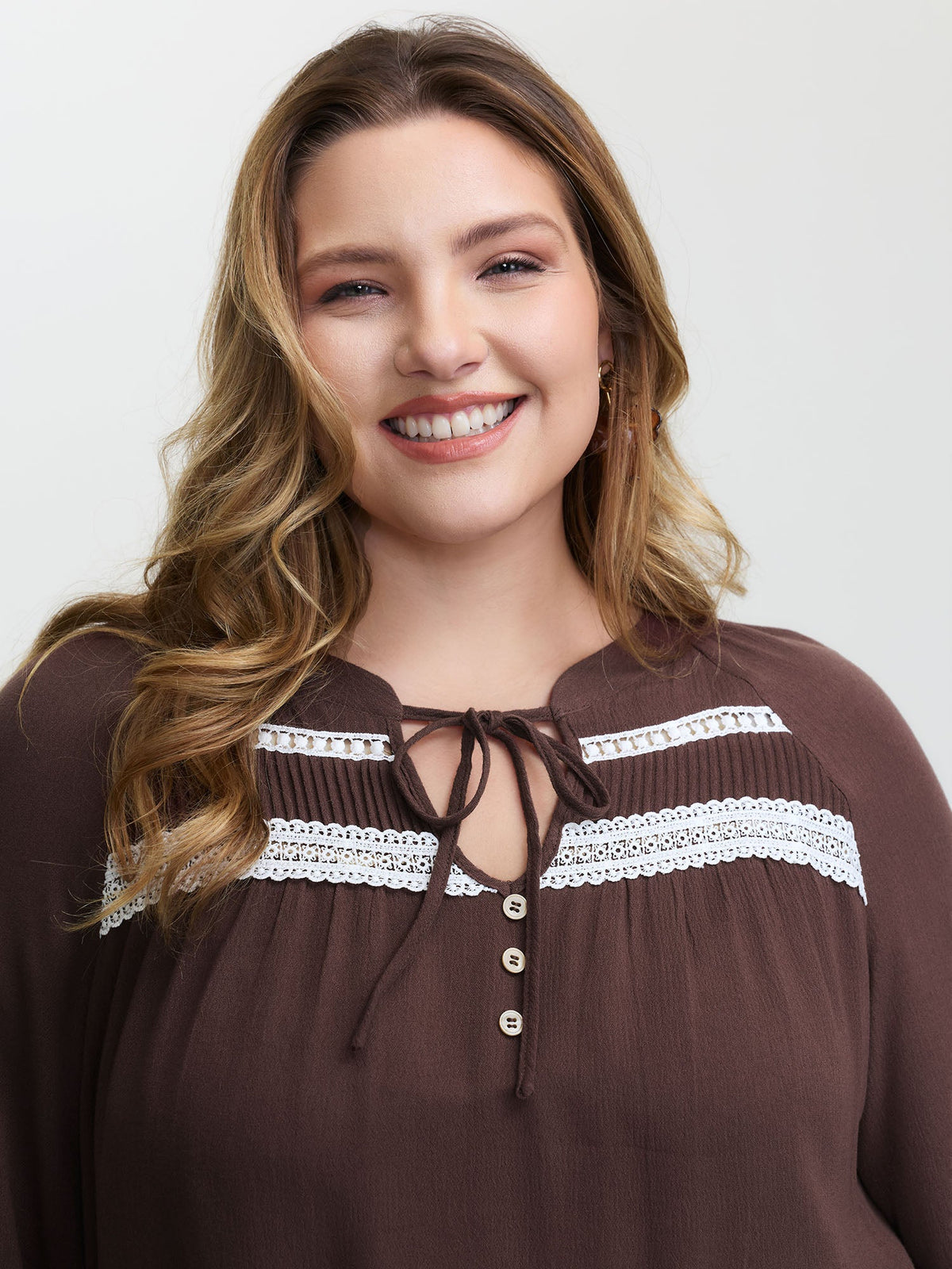 Pure Cotton Lace Trim Blouse