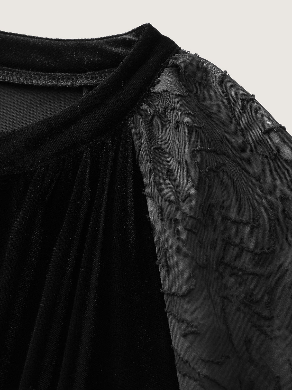 Velvet Leopard Laser Cut Neck-Tie Blouse