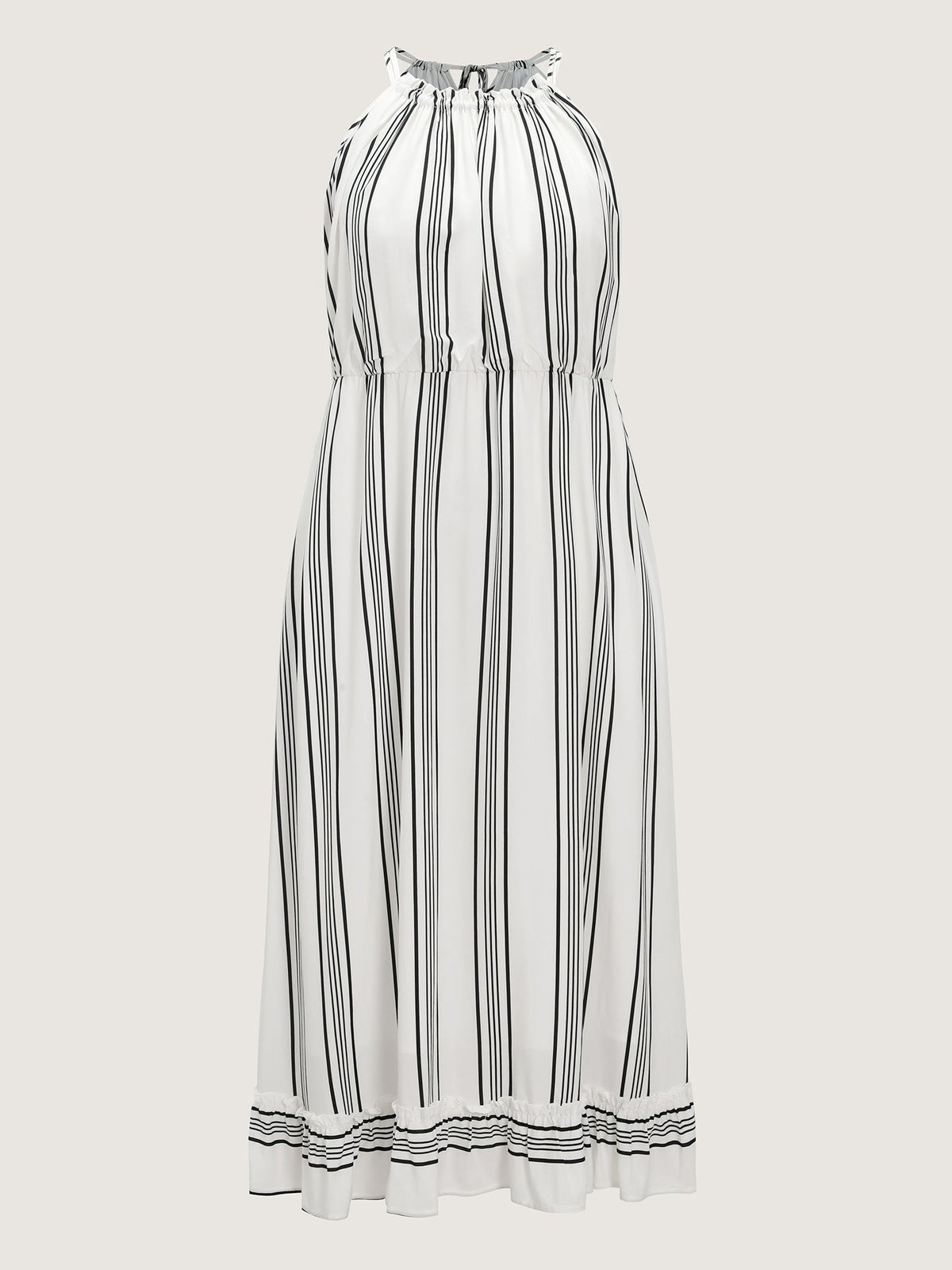 Supersoft Striped Print Halter Maxi Dress