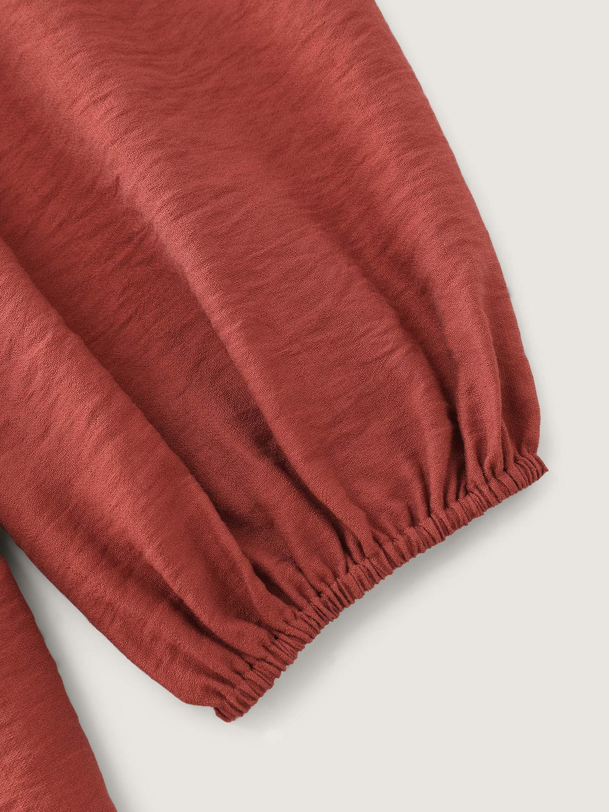 Textured Pleated Cinched-Flared Blouse