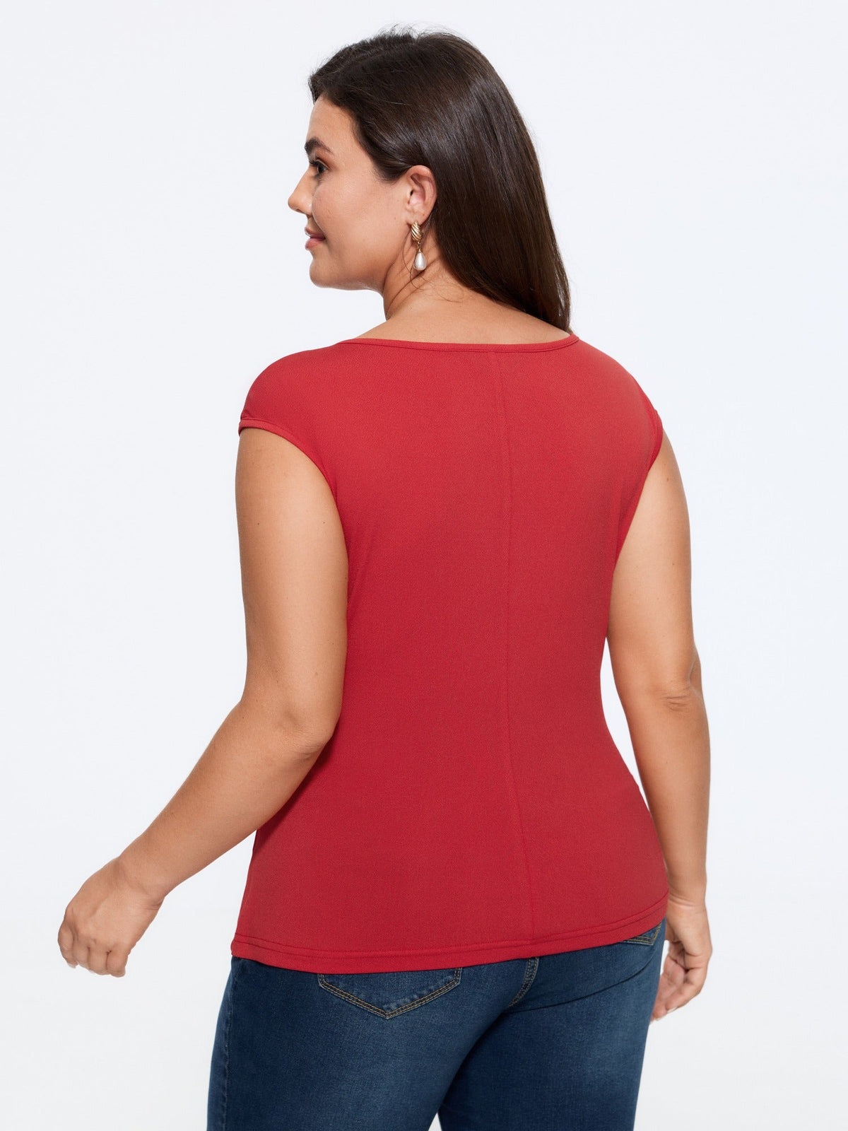 Wrap Side Buckle Draped Blouse