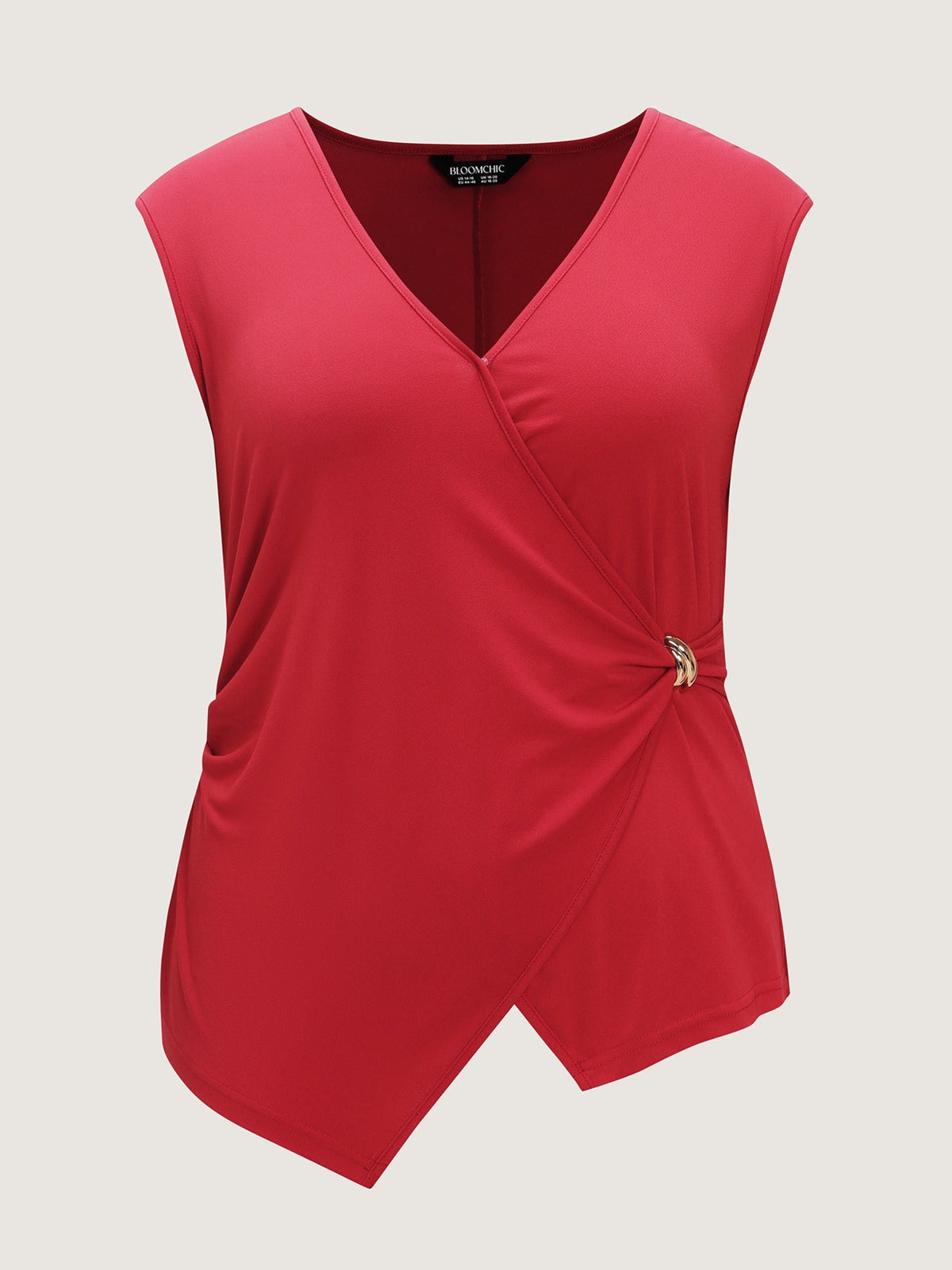 Wrap Side Buckle Draped Blouse
