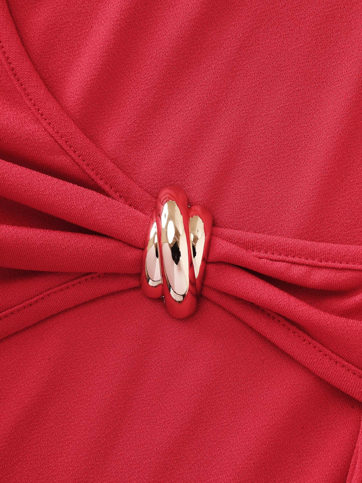 Wrap Side Buckle Draped Blouse