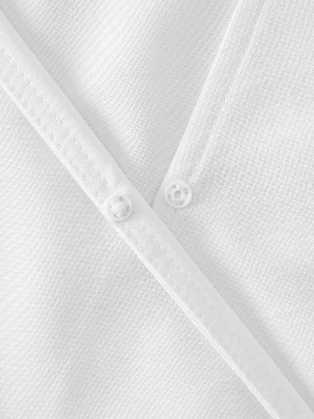 Plain Surplice Neck Shirred Waist Blouse
