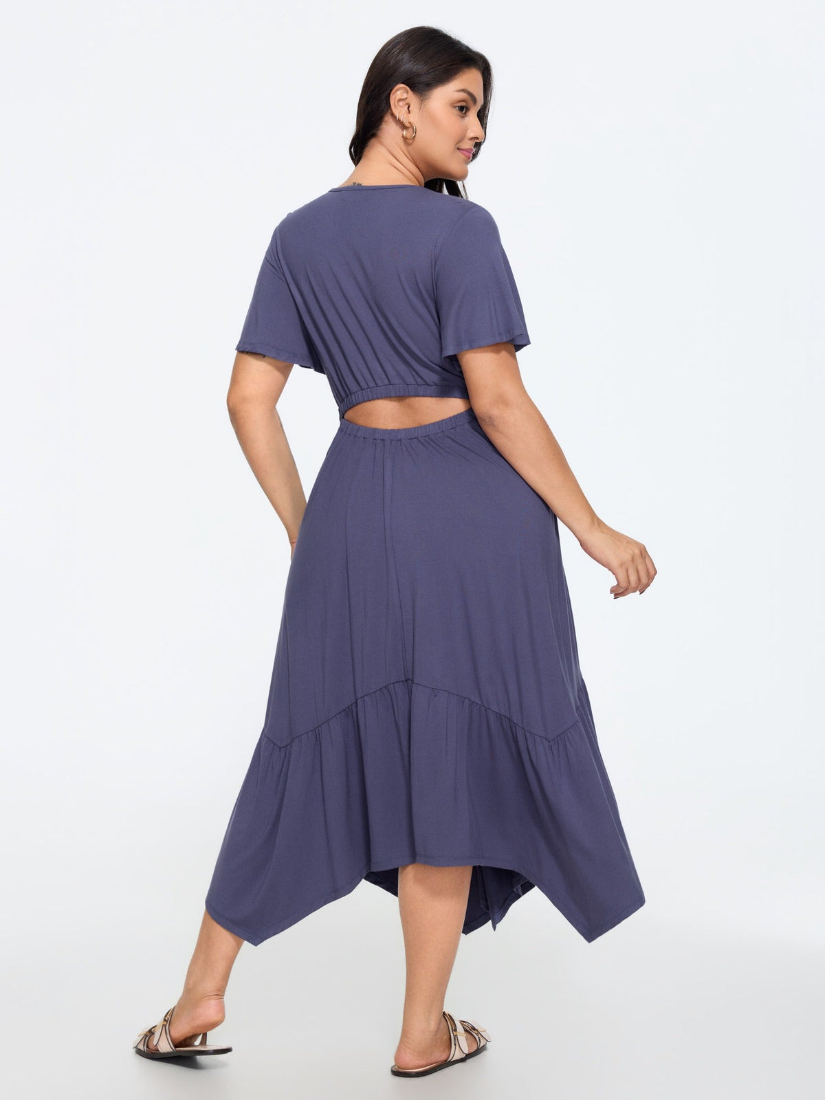 Supersoft Lace Trim Tiered Midi Dress