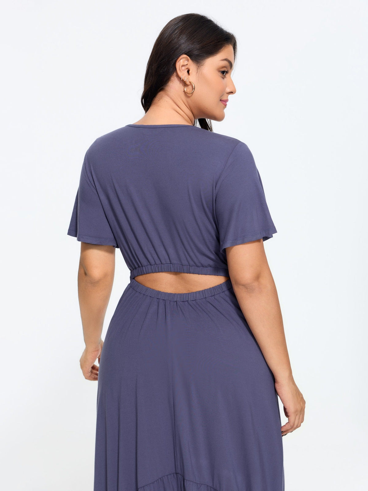 Supersoft Lace Trim Tiered Midi Dress