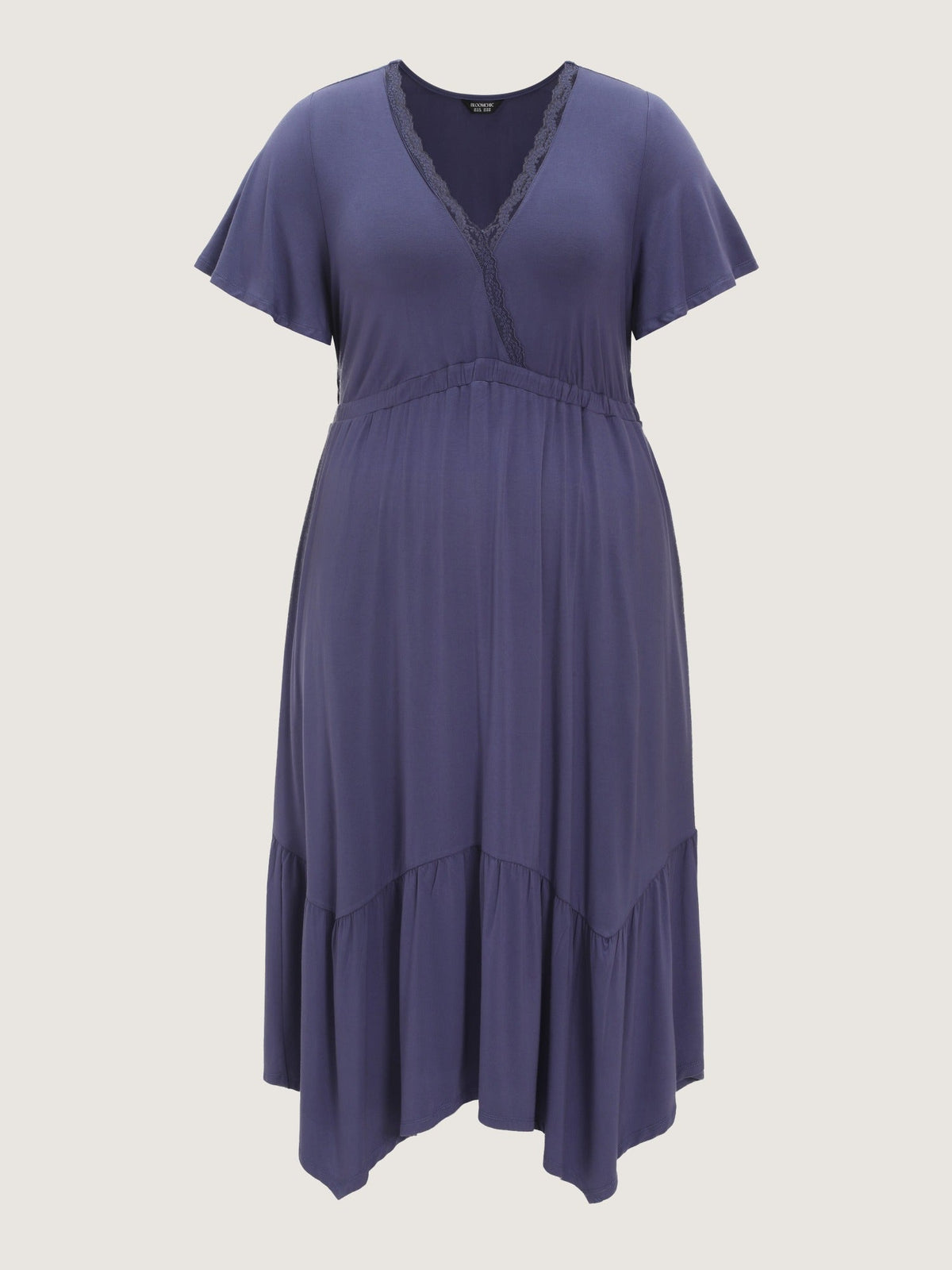 Supersoft Lace Trim Tiered Midi Dress