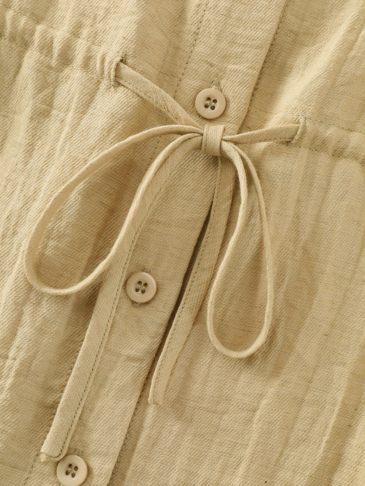 Roll Tab Sleeve Drawstring Waist Blouse
