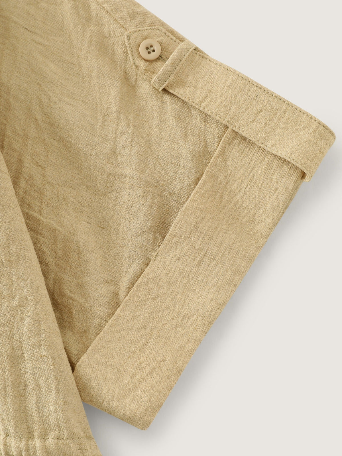 Roll Tab Sleeve Drawstring Waist Blouse
