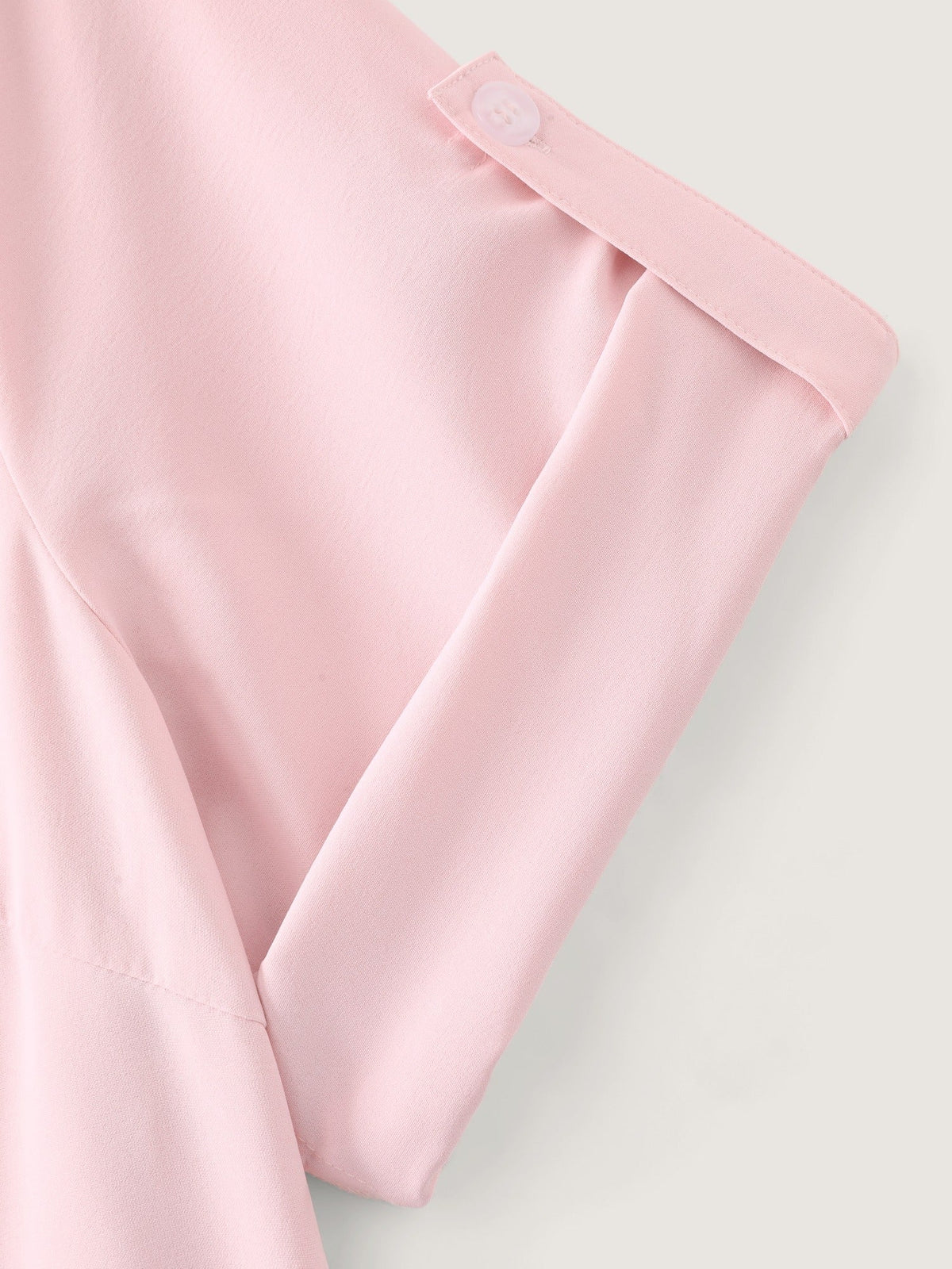 Button Front Roll Tab Sleeve Blouse
