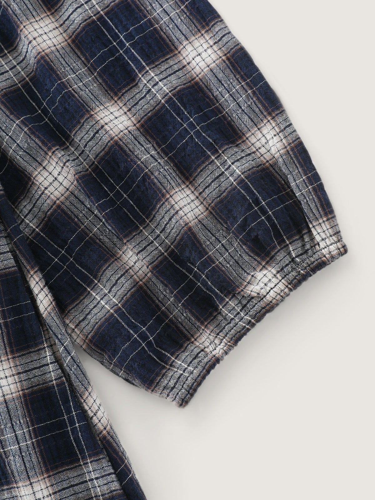 Cotton Plaid Print Lapel Collar Button Down Mini Dress