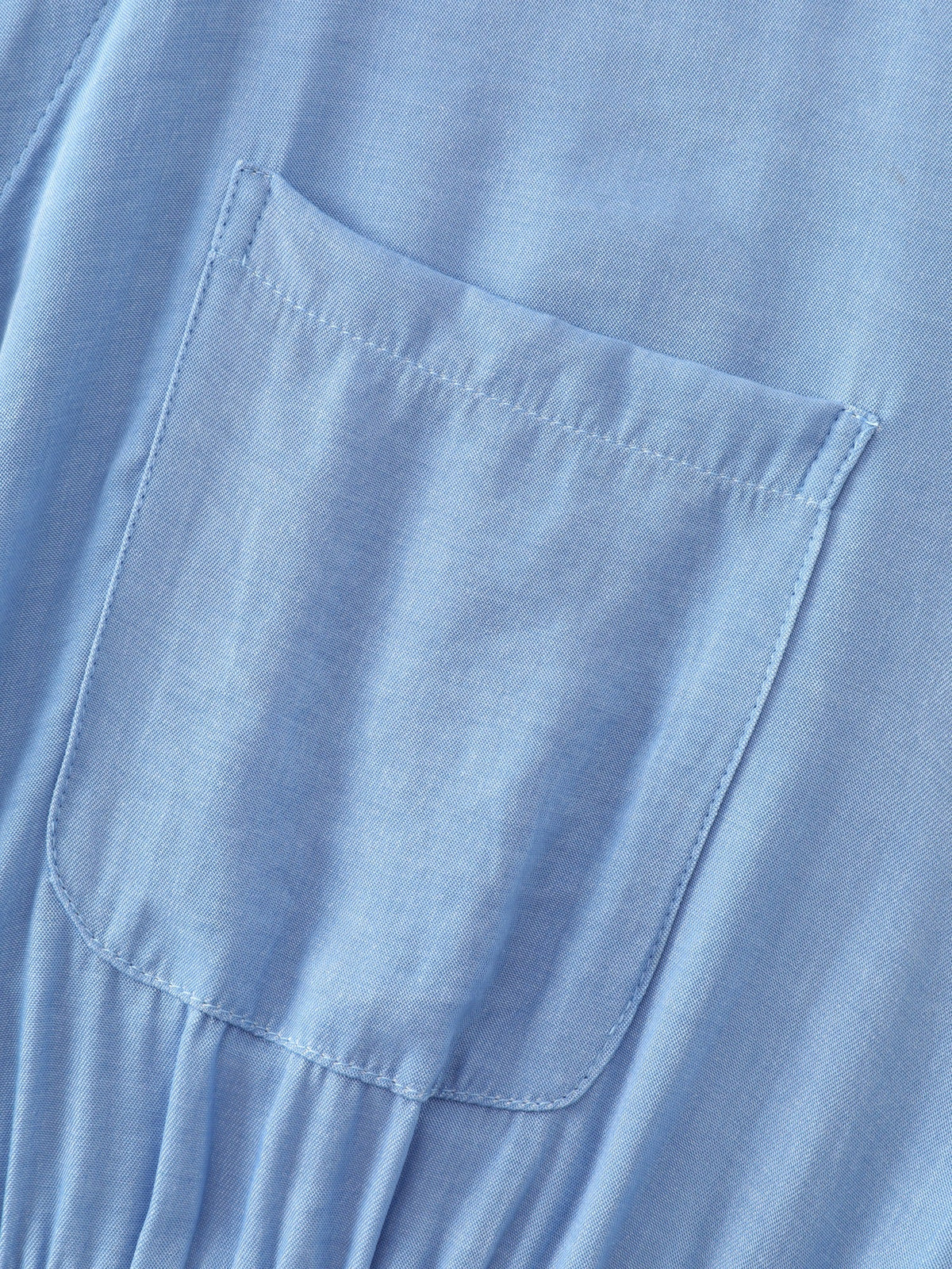 Textured Roll Tab Sleeve Pocket Midi Dress