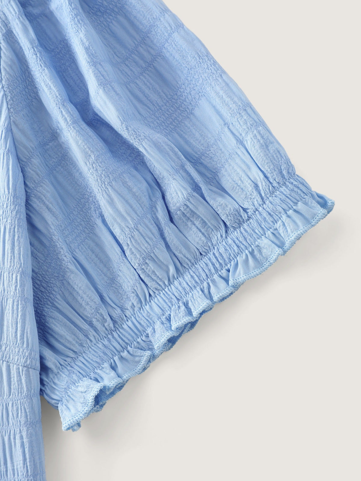 Textured Collared Button‑Front Blouse