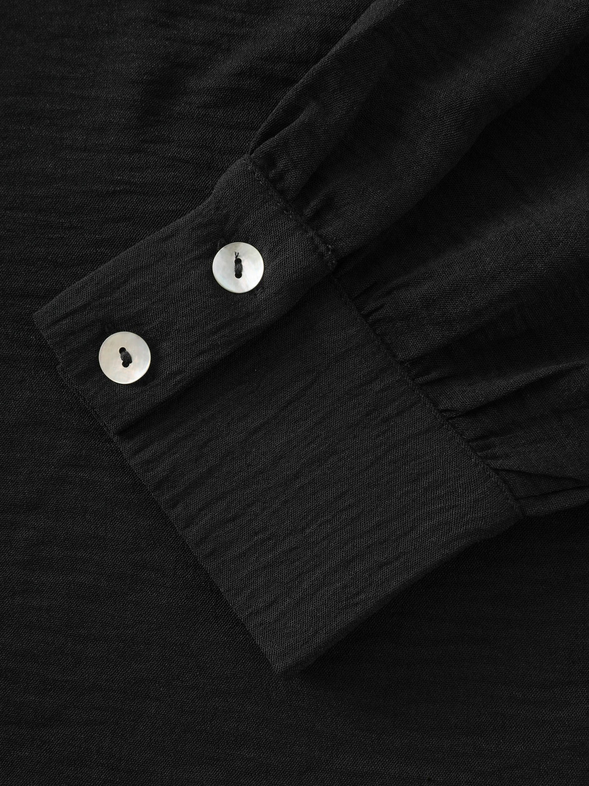 Solid Collared Long Sleeve Tie Hem Blouse
