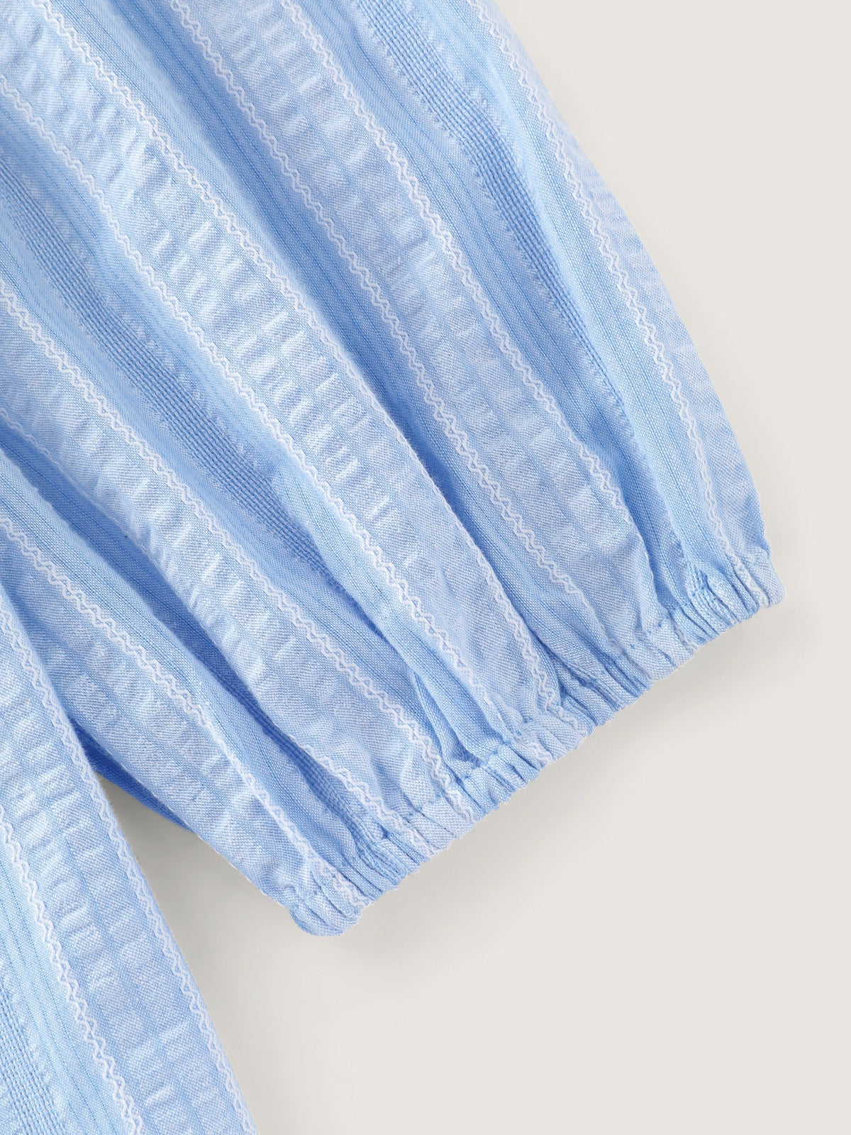 Supersoft Textured Stripe Tie Neck Blouse