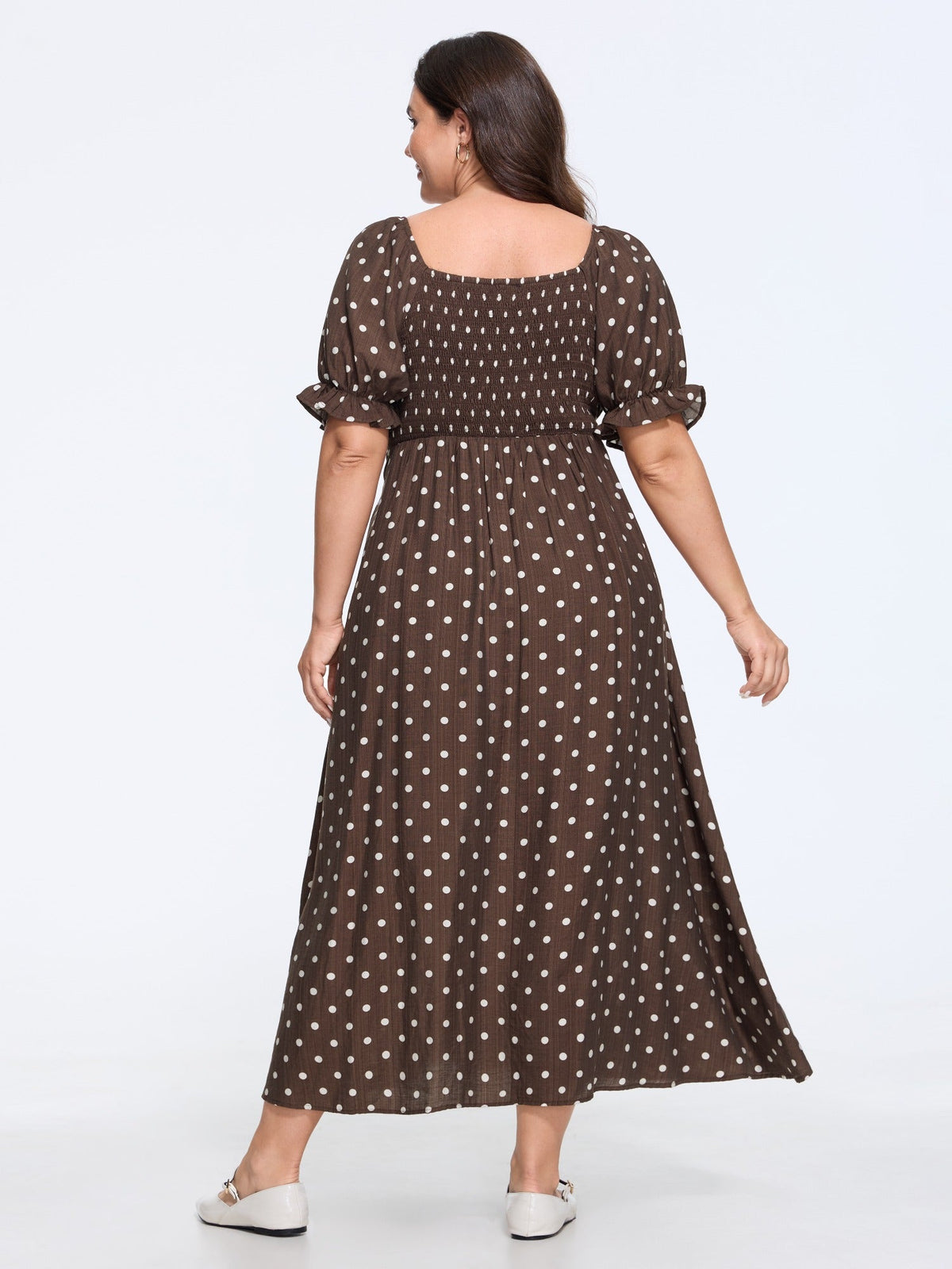 Supersoft Polka Dot Puff Sleeve Maxi Dress