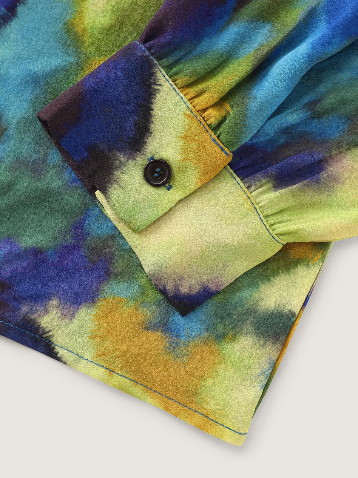 Watercolor Abstract Print Boat Neck Blouse
