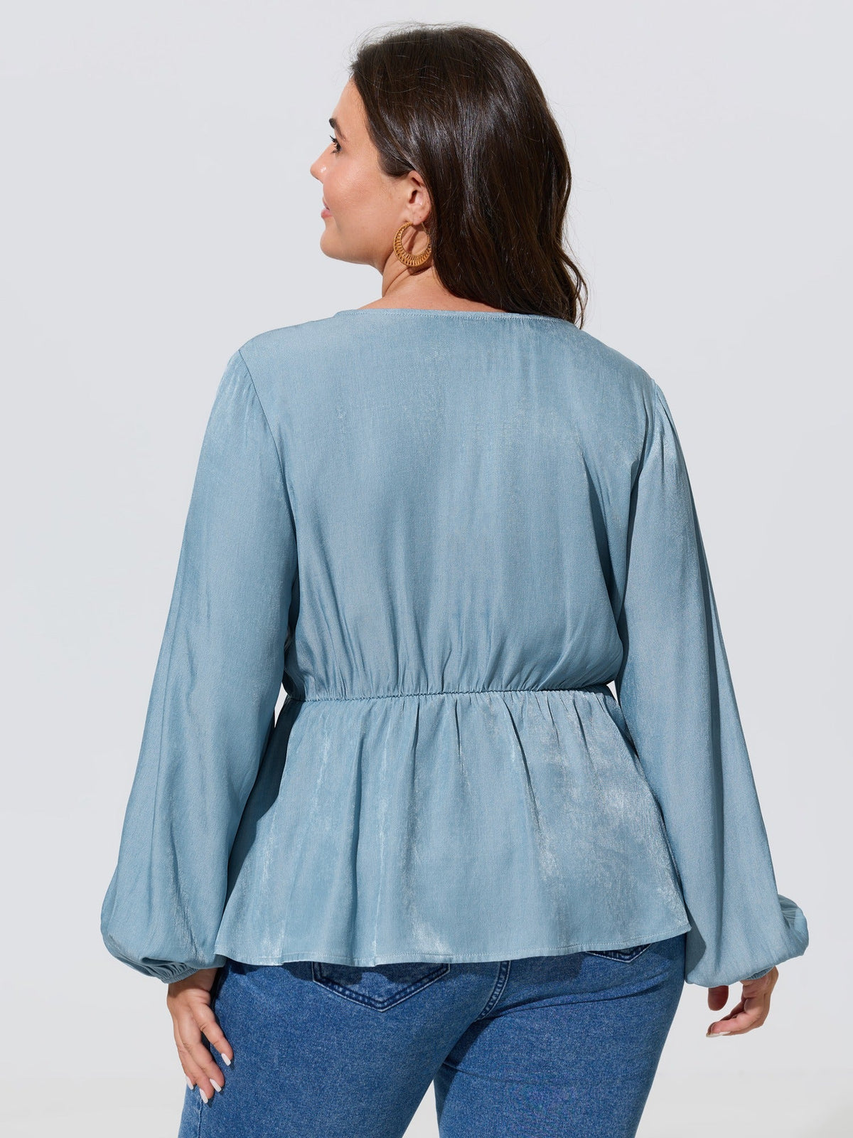 Boho Embroidered Tassel Tie Blouse