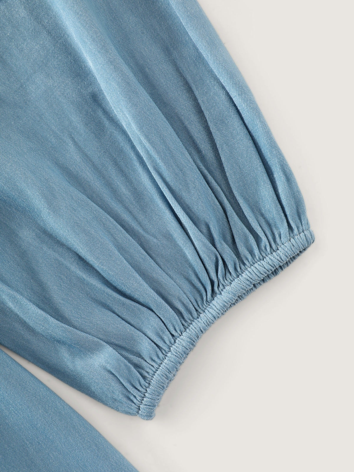Boho Embroidered Tassel Tie Blouse