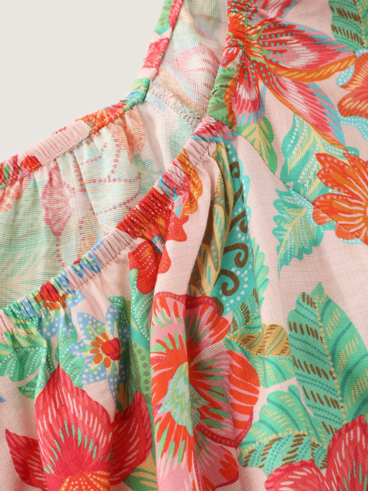 Floral Print Off‑Shoulder Ruffle Blouse