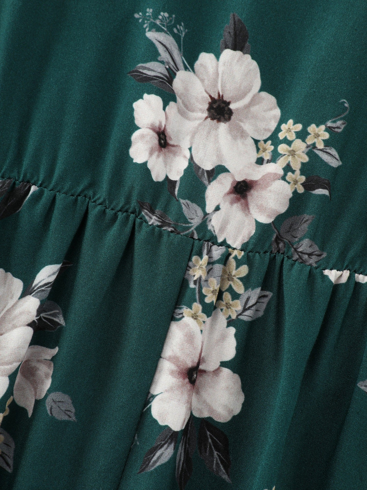 Floral Print High‑Low Hem Tunic Blouse