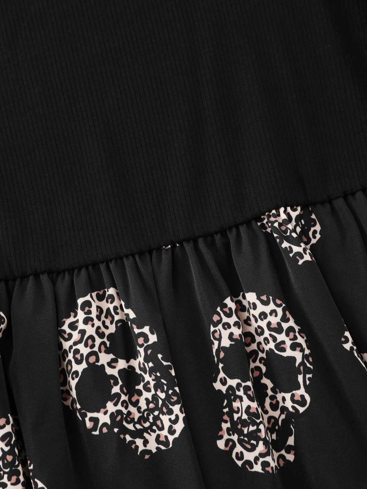 Leopard Skull Print Square Neck Mini Dress