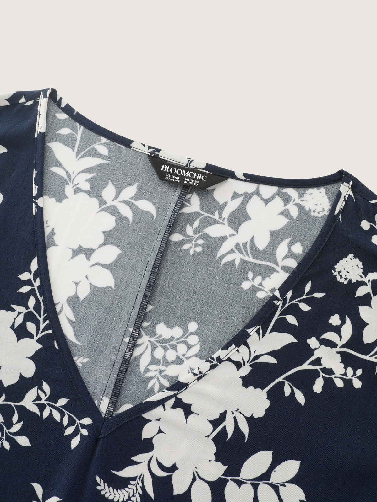 Floral Print Tie Cuff Detail Blouse