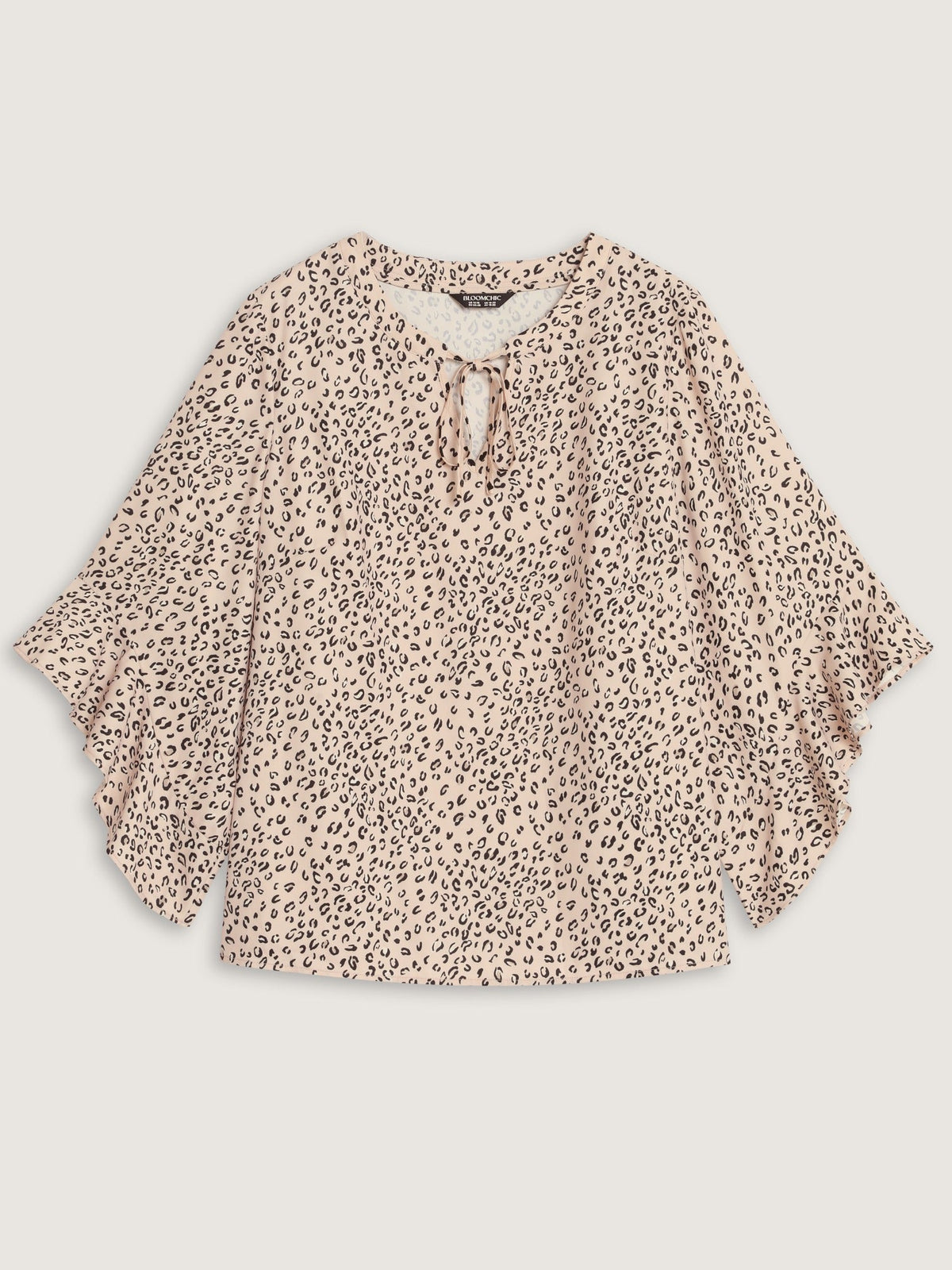 Leopard Print Flared Sleeve Loose Chiffon Blouse
