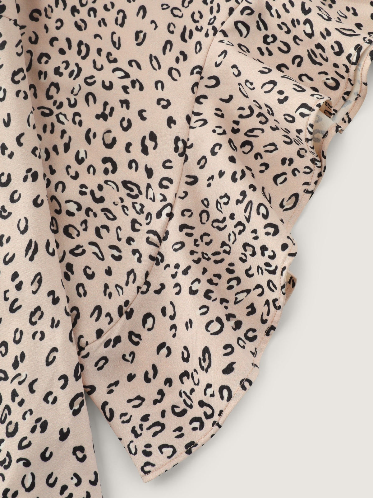 Leopard Print Flared Sleeve Loose Chiffon Blouse
