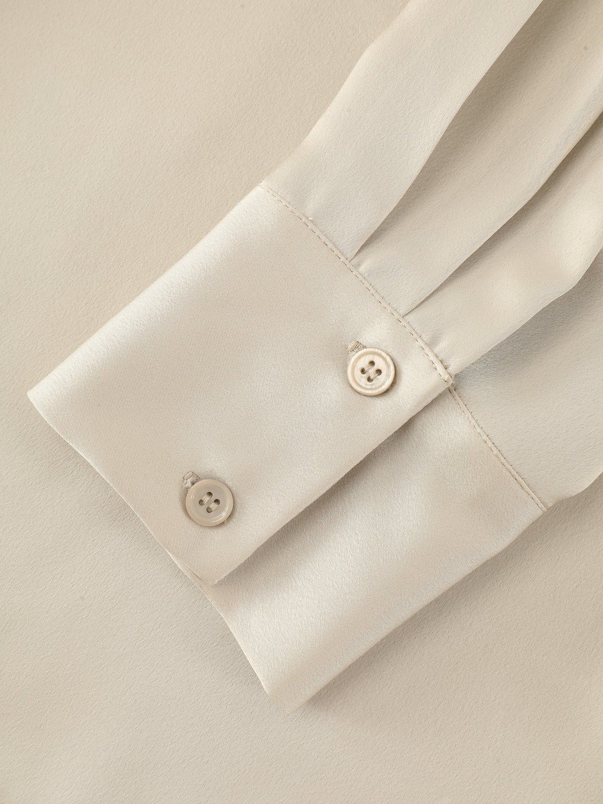 Satin Tie Neck Long Sleeve Blouse