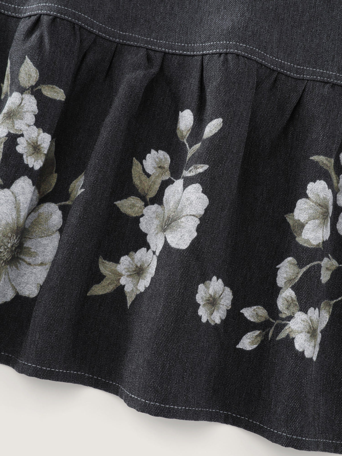 Supersoft Shirred Waist Floral Print Hem Mini Dress