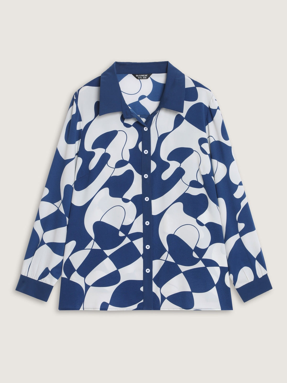Geometric Abstract Print Loose Fit Blouse