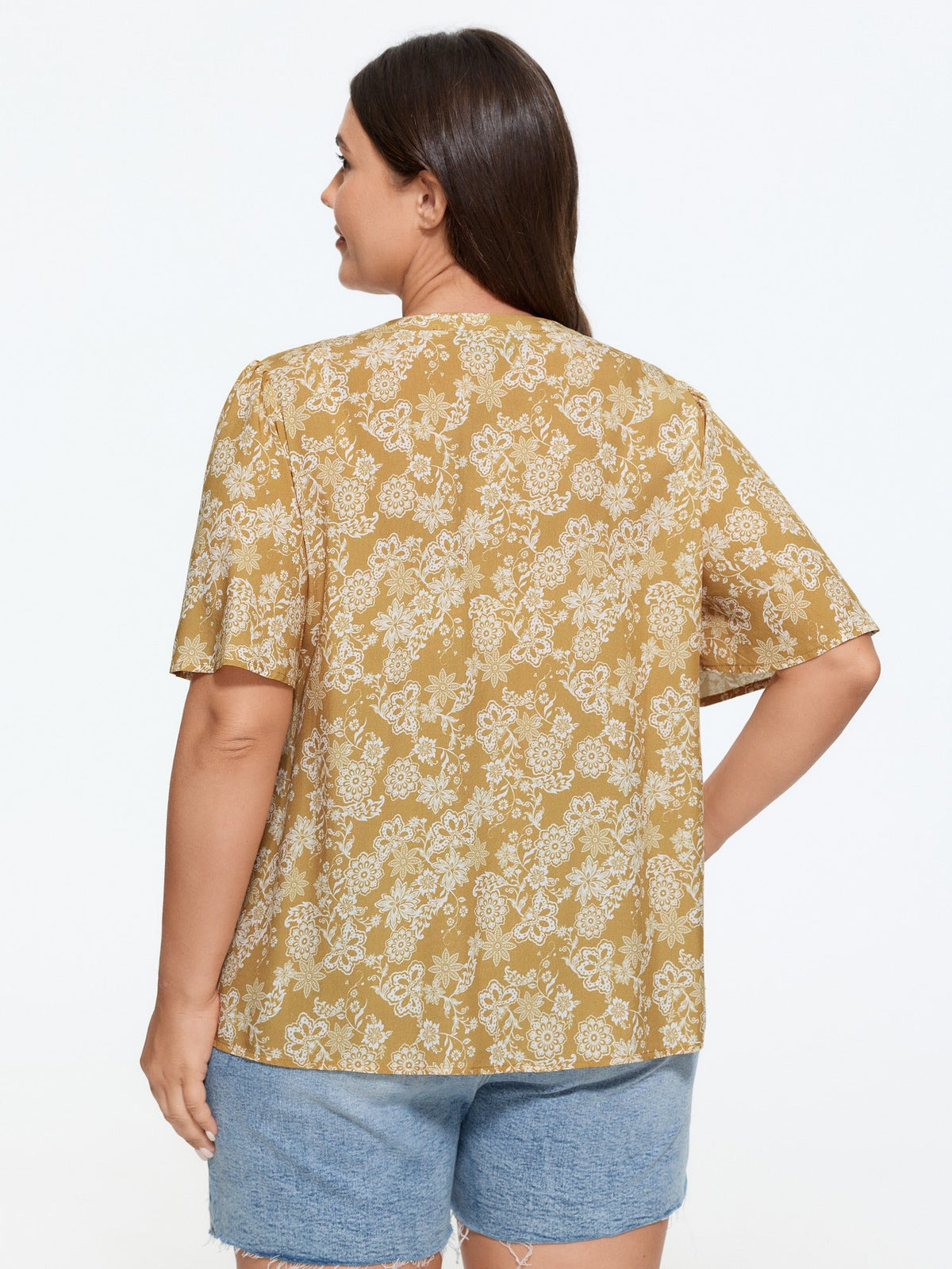 Supersoft Floral Print Front Pleated Blouse