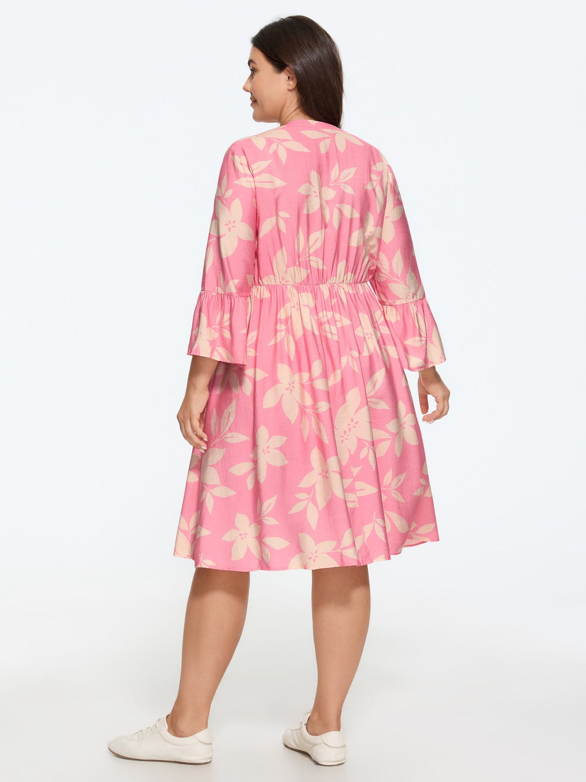 Supersoft Floral Print Front Pleated Mini Dress