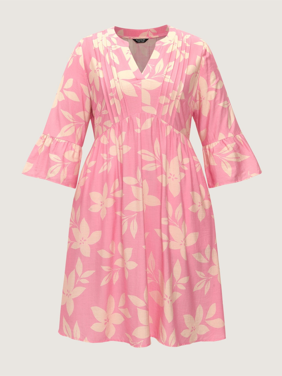 Supersoft Floral Print Front Pleated Mini Dress