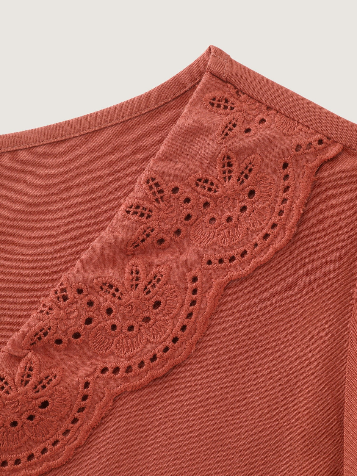Supersoft Lace Trim V‑Neck Peplum Blouse