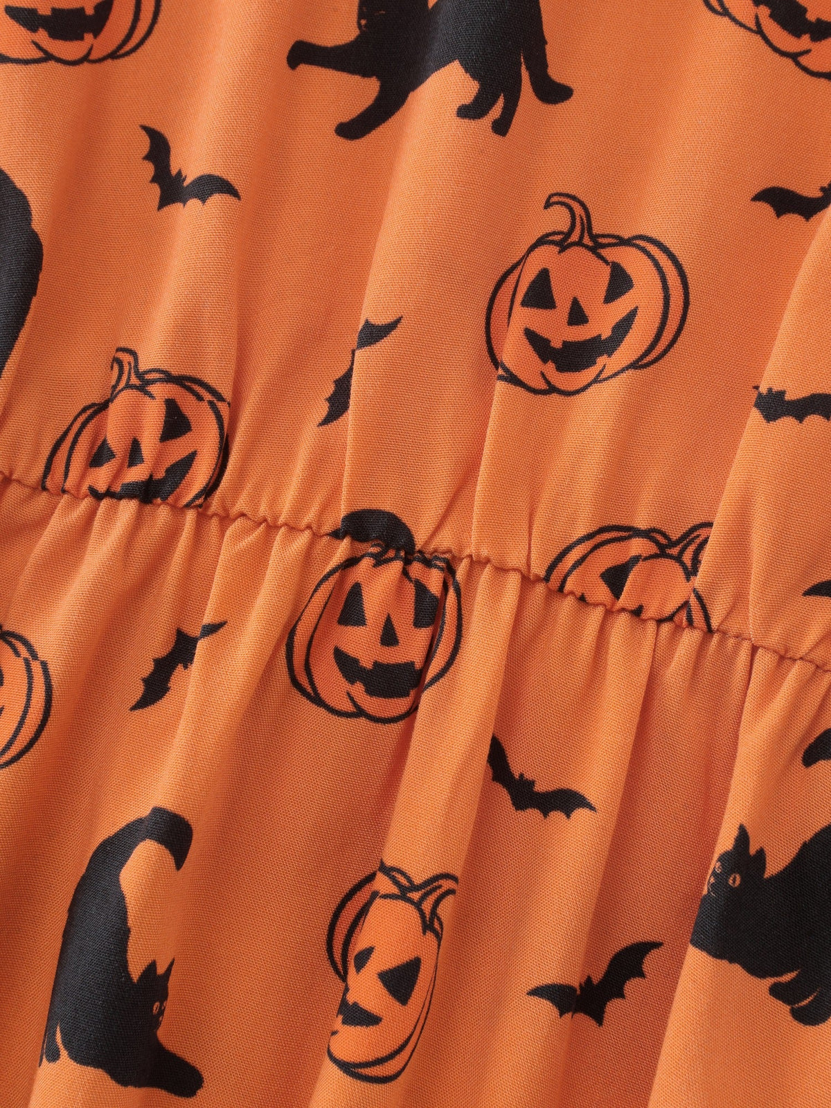 Halloween Pumpkin Bat Cat Print Peplum Blouse