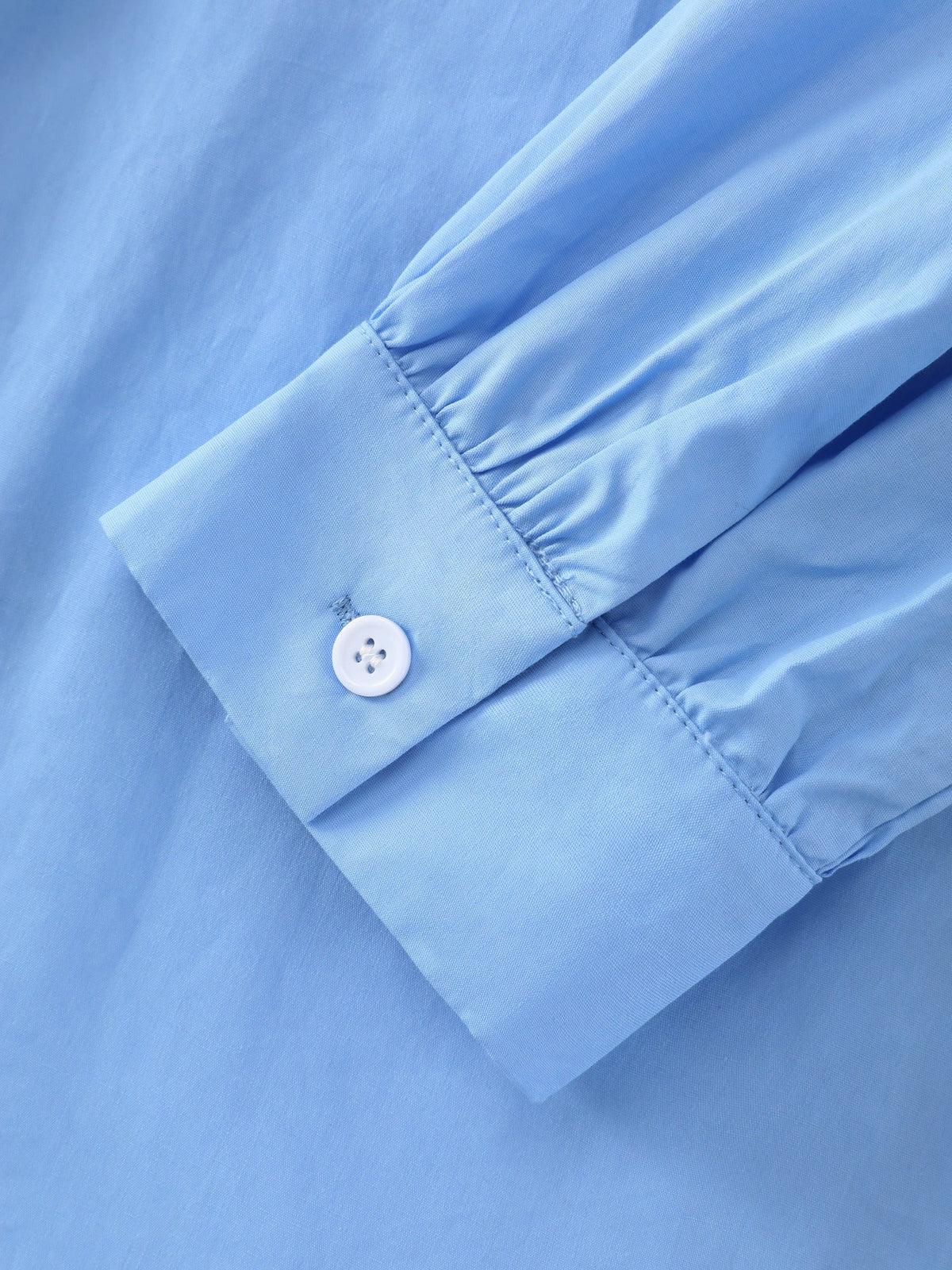 Pleated‑Shoulder Button Down Blouse