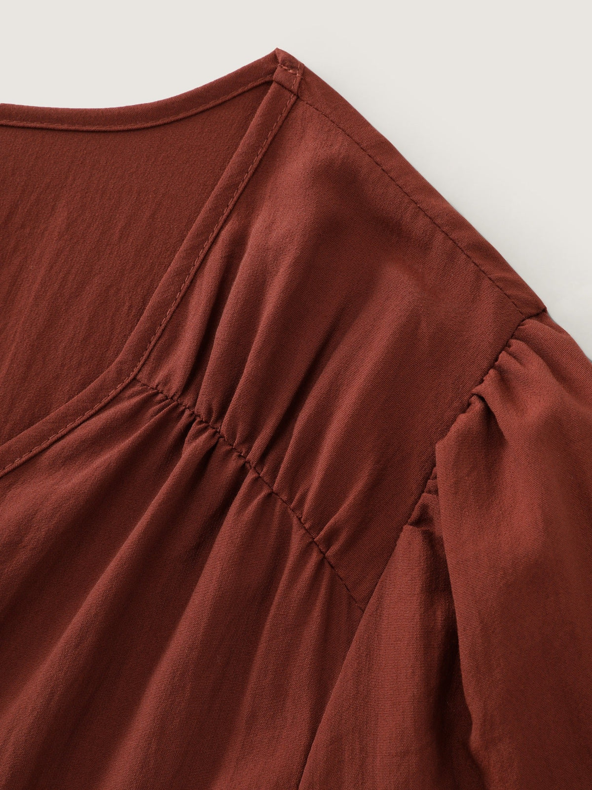 V‑Neck Bubble Long Sleeve Tiered Maxi Dress
