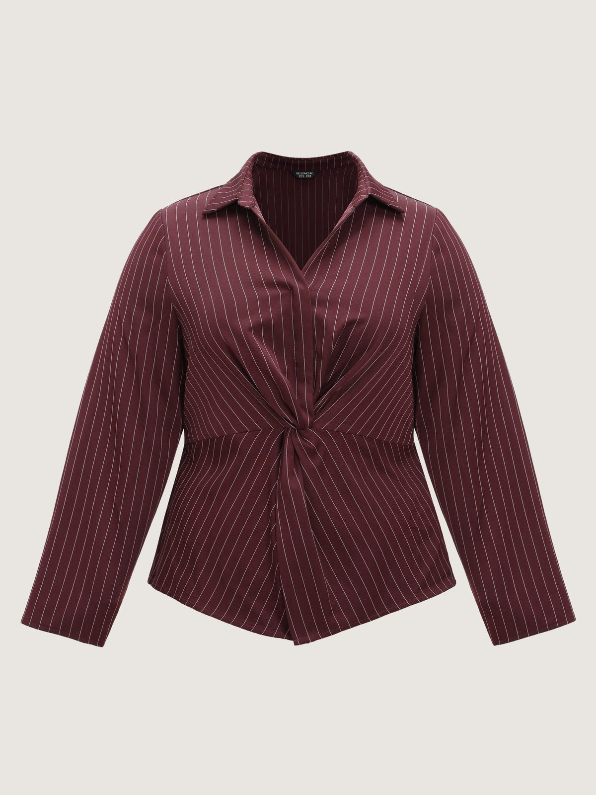 Vertical Striped Twist Front Blouse