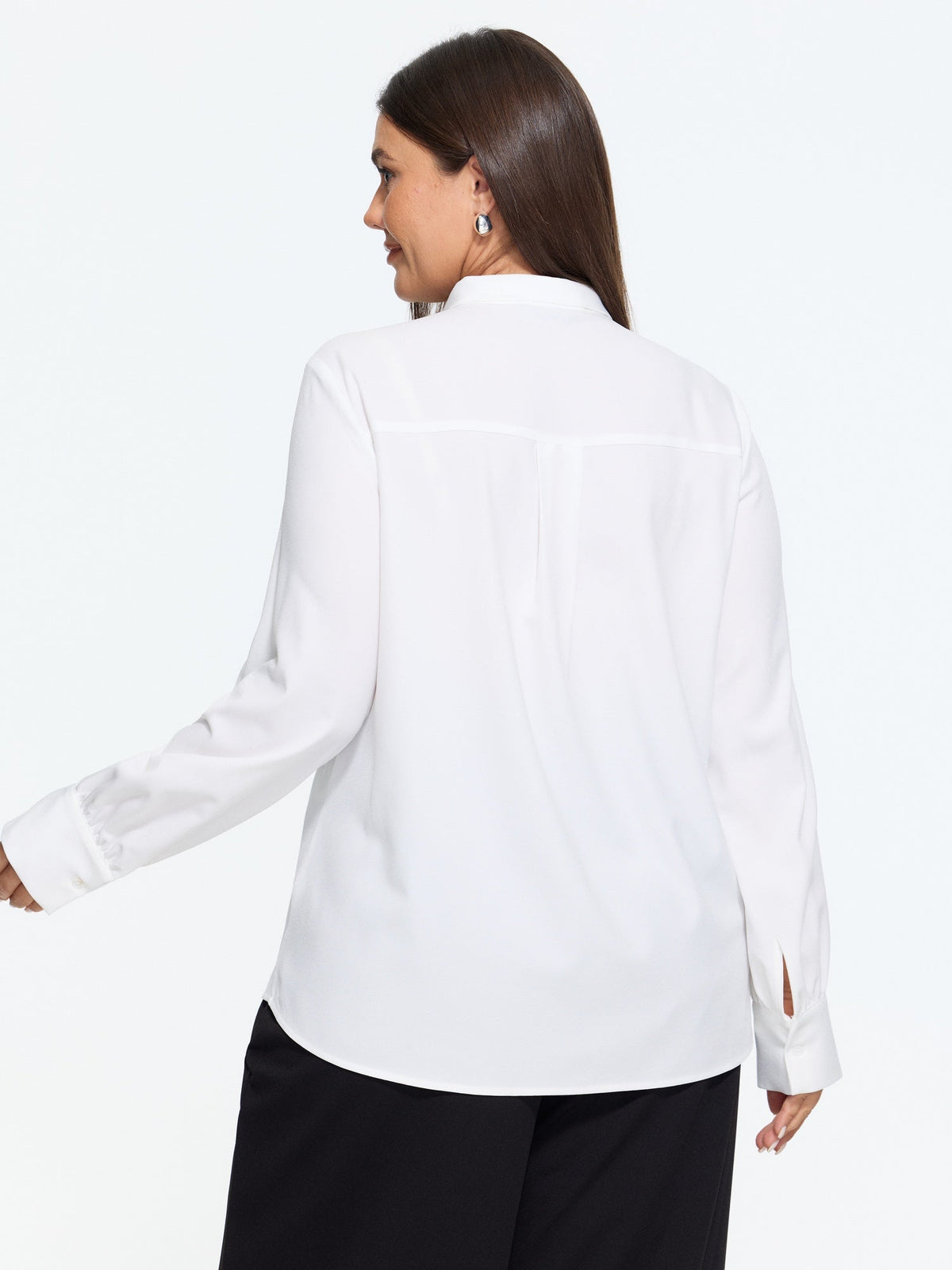 Solid Bow-Tie Neckline Blouse