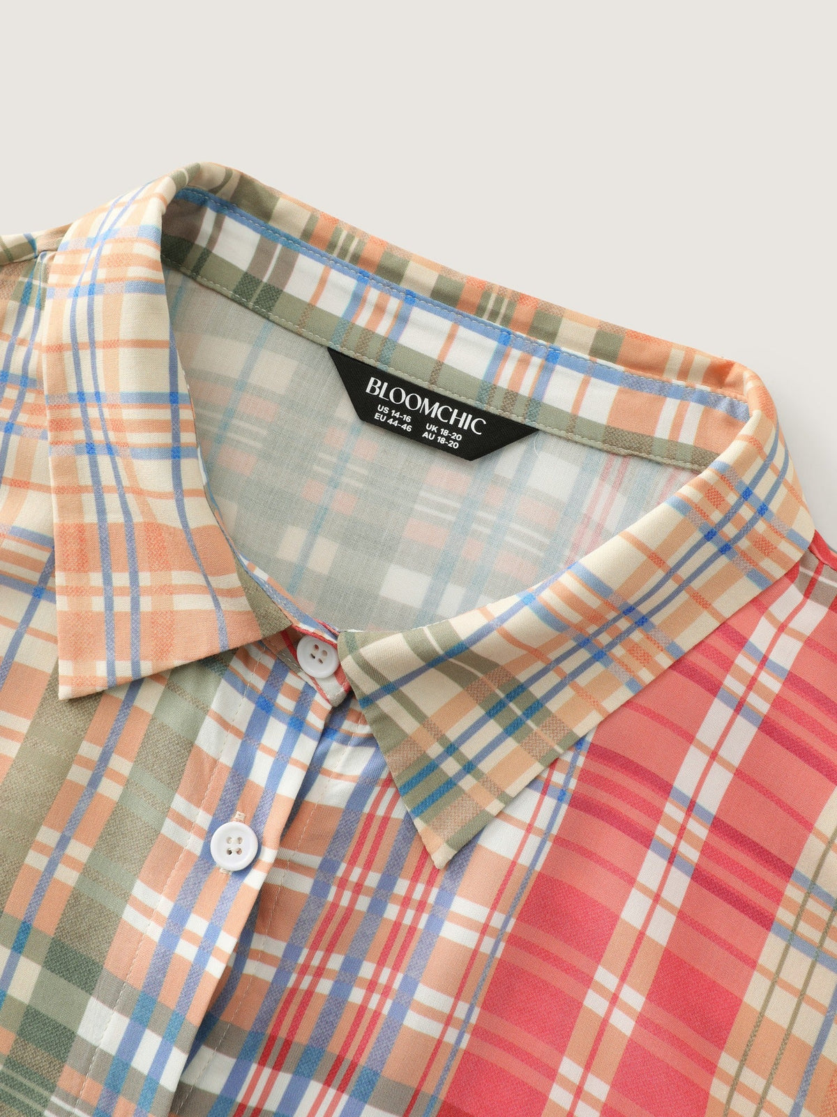 Supersoft Colorful Plaid Button Down Blouse