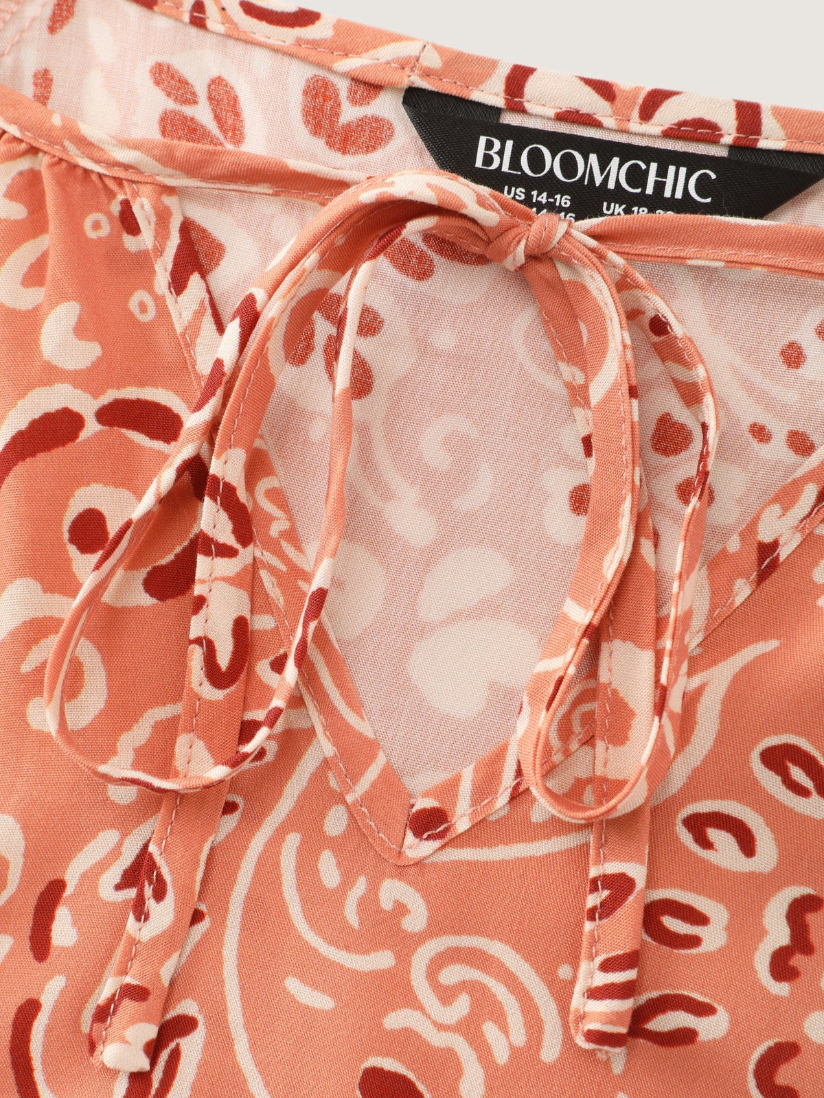Paisley Print Shirred Hem Blouse