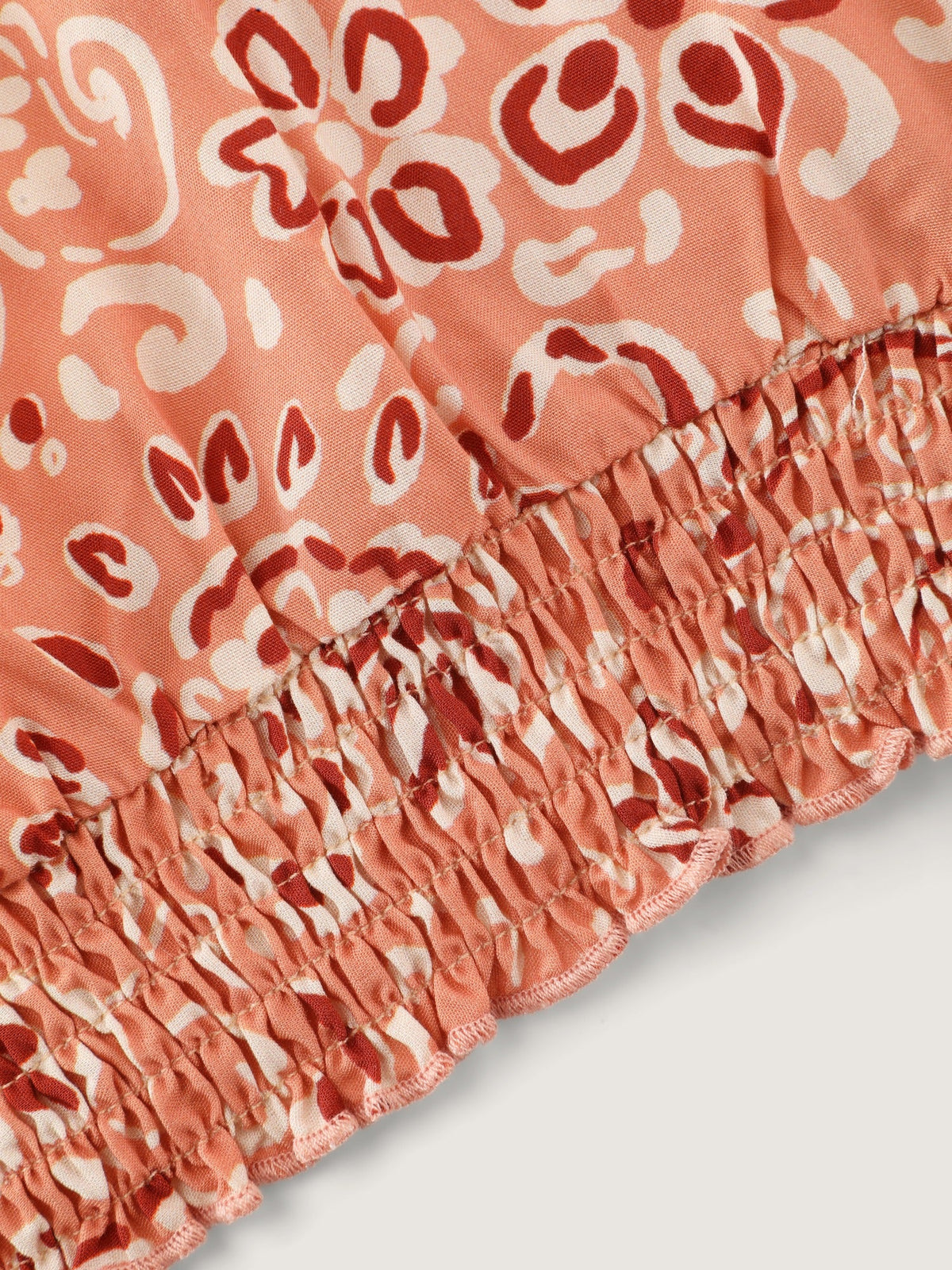 Paisley Print Shirred Hem Blouse