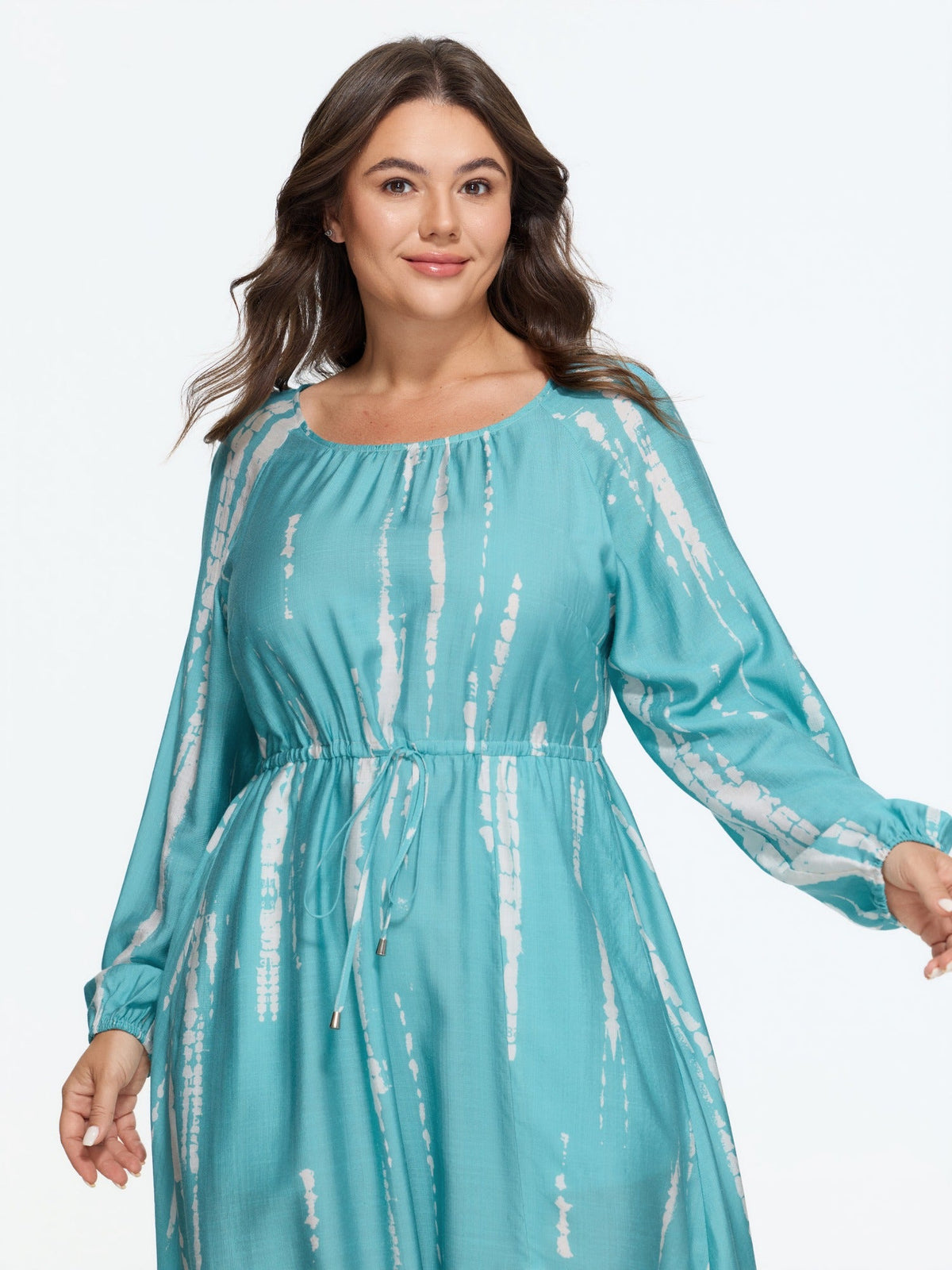 Supersoft Tie Dye Drawstring Waist Midi Dress