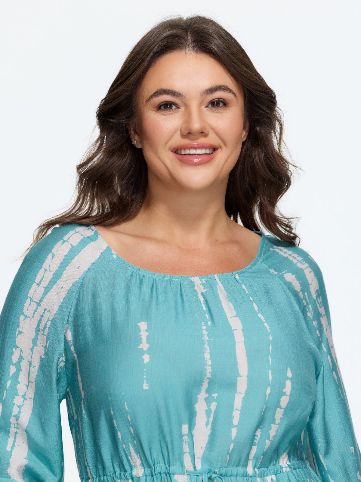 Supersoft Tie Dye Drawstring Waist Midi Dress