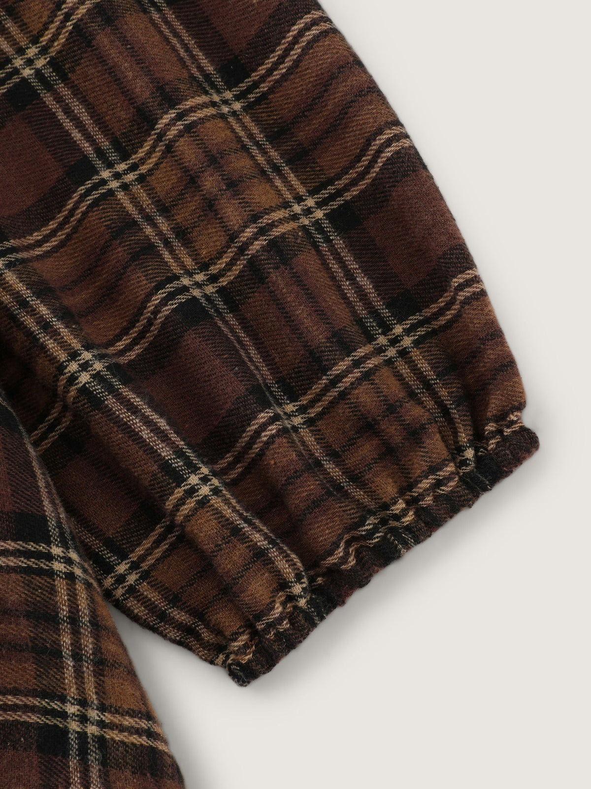 Plaid Lantern Sleeve Button Front Mini Dress